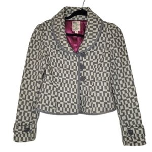 Tulle Gray Geometric Blazer Jacket